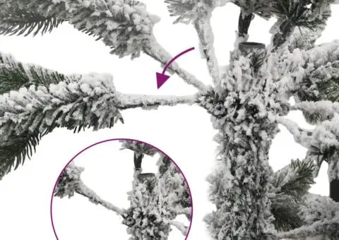 Brad de Crăciun artificial cu balamale și zăpadă pufoasă 240 cm - 3/5