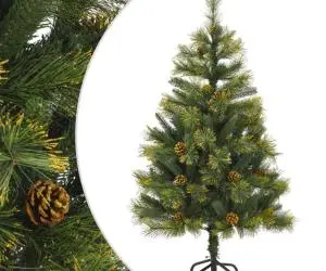 vidaXL Brad de Crăciun artificial cu conuri și balamale, 120 cm