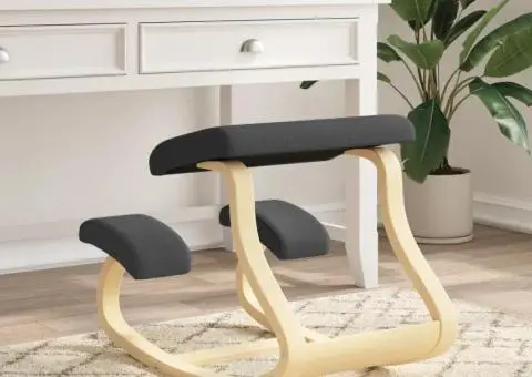 Scaun pentru îngenunchiat negru 48x71x51 cm placaj de mesteacăn - 1/5