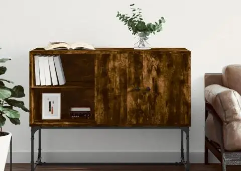 Servantă, stejar fumuriu, 100x40x79,5 cm, lemn compozit - 1/5