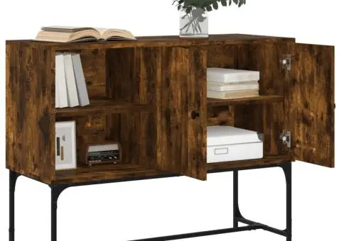 Servantă, stejar fumuriu, 100x40x79,5 cm, lemn compozit - 4/5