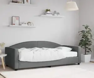 vidaXL Pat de zi cu saltea, gri închis, 90x190 cm, textil