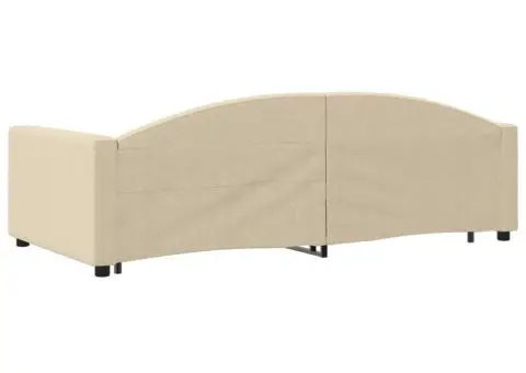 Pat de zi cu extensie, crem, 100x200 cm, textil - 5/5