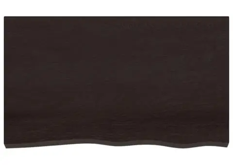 Blat de masă maro 100x60x(2-6) cm, lemn masiv stejar tratat - 3/5