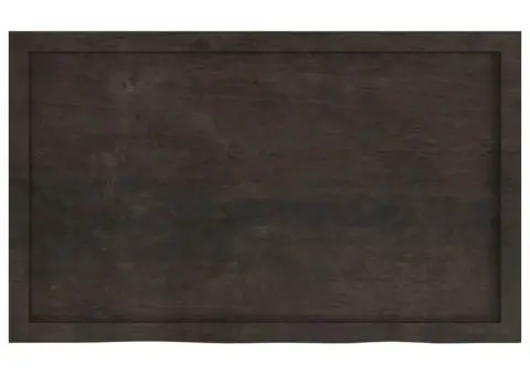 Blat de masă maro 100x60x(2-6) cm, lemn masiv stejar tratat - 4/5