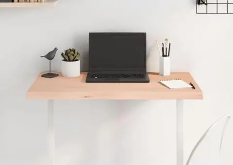 Blat de masă, 80x40x(2-4) cm, lemn masiv de stejar netratat - 1/5