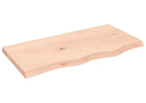 Blat de masă, 80x40x(2-4) cm, lemn masiv de stejar netratat - 2/5