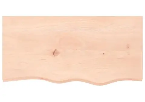 Blat de masă, 80x40x(2-4) cm, lemn masiv de stejar netratat - 3/5