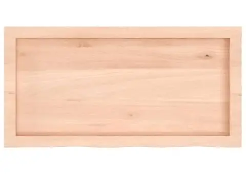 Blat de masă, 80x40x(2-4) cm, lemn masiv de stejar netratat - 4/5