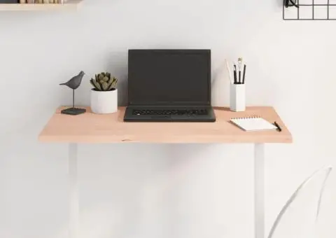 Blat de masă, 80x50x2 cm, lemn masiv de stejar netratat - 1/5