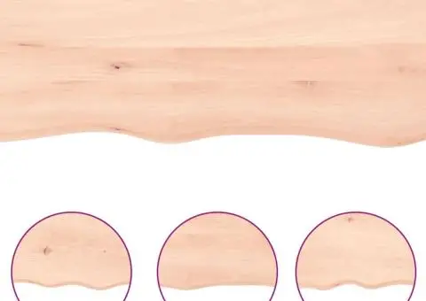 Blat de masă, 80x50x2 cm, lemn masiv de stejar netratat - 4/5