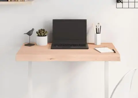 Blat de masă, 80x60x(2-6) cm, lemn masiv de stejar netratat - 1/5