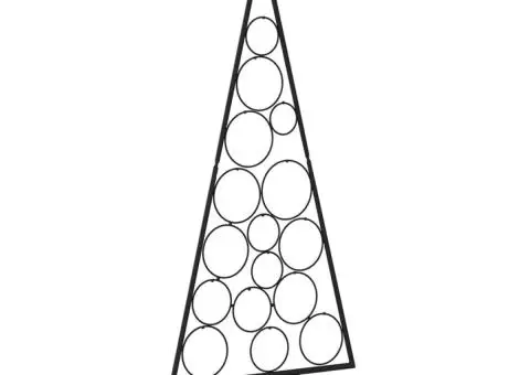 Brad de Crăciun din metal pentru decor, negru, 125 cm - 2/5