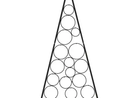 Brad de Crăciun din metal pentru decor, negru, 125 cm - 3/5