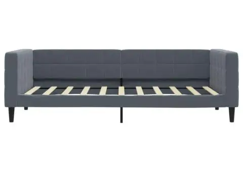 Pat de zi cu saltea, gri închis, 90x190 cm, catifea - 4/5