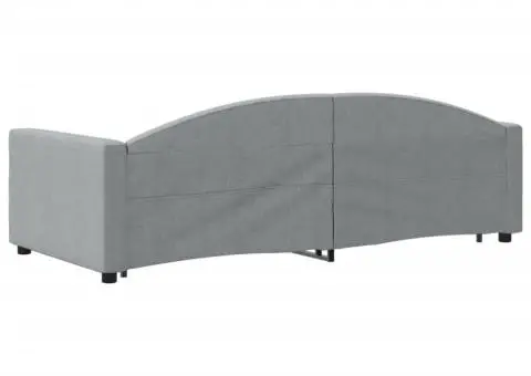 Pat de zi cu extensie și sertare, gri deschis, 90x200 cm textil - 5/5