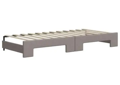 Pat de zi cu extensie și sertare, gri taupe, 90x200 cm, textil - 5/5