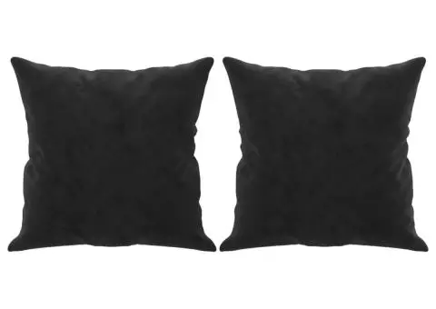 Canapea cu 2 locuri cu pernuțe, negru, 120 cm, catifea - 5/5