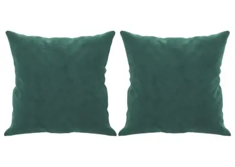 Canapea cu 2 locuri cu pernuțe, verde închis, 120 cm, catifea - 5/5