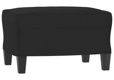 Fotoliu canapea cu taburet, negru, 60 cm, microfibră - 5/5