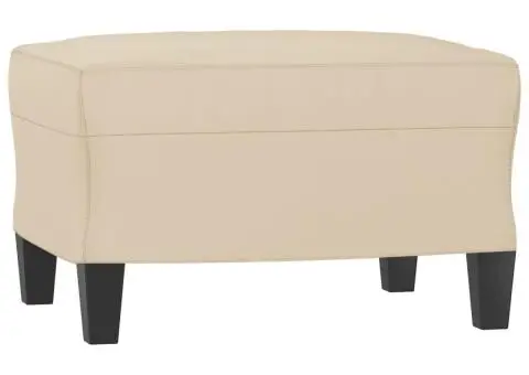 Canapea cu 3 locuri și taburet, crem, 180 cm, microfibră - 5/5