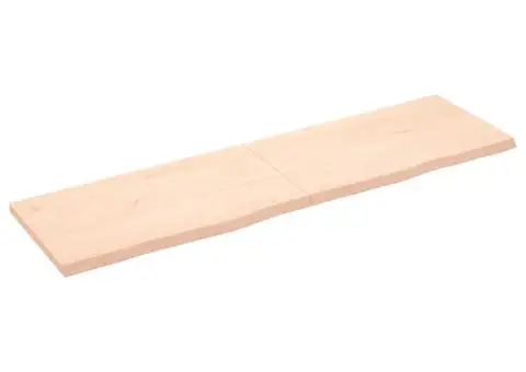 Blat de masă, 180x50x(2-4) cm, lemn masiv de stejar netratat - 1/5