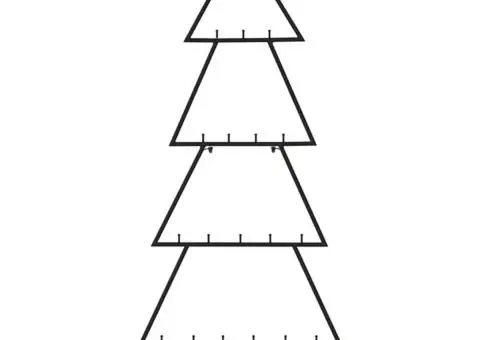 Brad de Crăciun din metal pentru decor, negru, 90 cm - 3/5