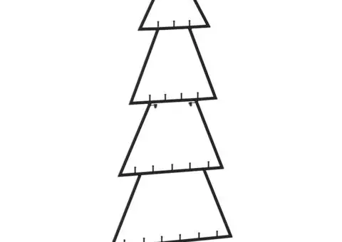 Brad de Crăciun din metal pentru decor, negru, 90 cm - 5/5