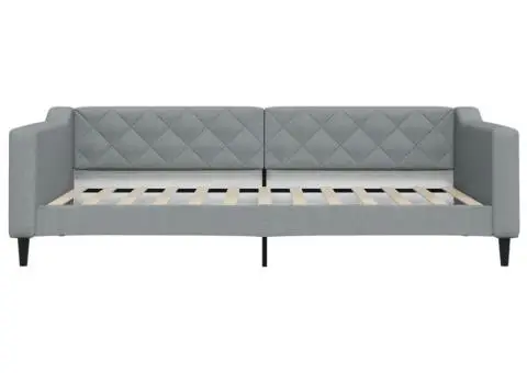 Pat de zi cu extensie, gri deschis, 100x200 cm, textil - 5/5