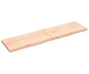vidaXL Blat de masă, 200x50x(2-6) cm, lemn masiv de stejar netratat