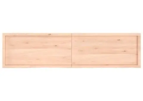 Blat de masă, 200x50x(2-6) cm, lemn masiv de stejar netratat - 3/5