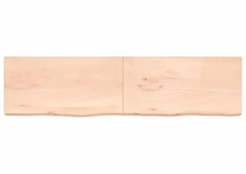 Blat de masă, 200x50x(2-6) cm, lemn masiv de stejar netratat - 4/5