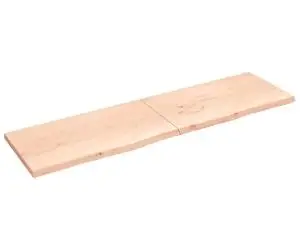 vidaXL Blat de masă, 220x60x(2-4) cm, lemn masiv de stejar netratat