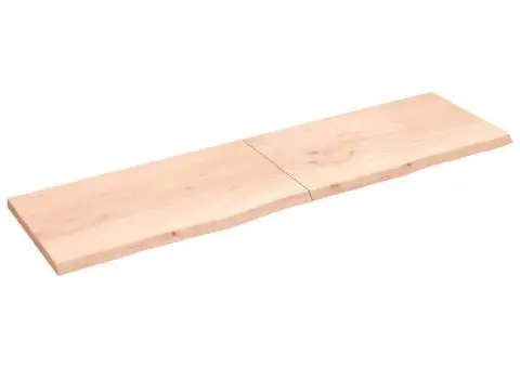 Blat de masă, 220x60x(2-4) cm, lemn masiv de stejar netratat - 2/5