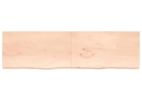 Blat de masă, 220x60x(2-4) cm, lemn masiv de stejar netratat - 4/5