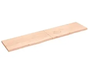 vidaXL Blat de masă, 220x50x(2-4) cm, lemn masiv de stejar netratat
