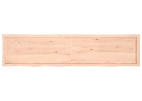 Blat de masă, 220x50x(2-4) cm, lemn masiv de stejar netratat - 3/5