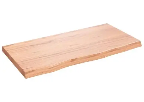 Blat de masă maro 80x40x(2-4) cm, lemn masiv stejar tratat - 2/5