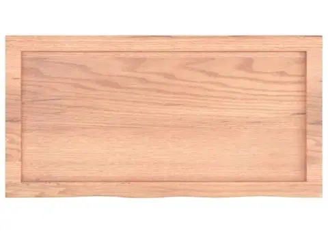 Blat de masă maro 80x40x(2-4) cm, lemn masiv stejar tratat - 4/5
