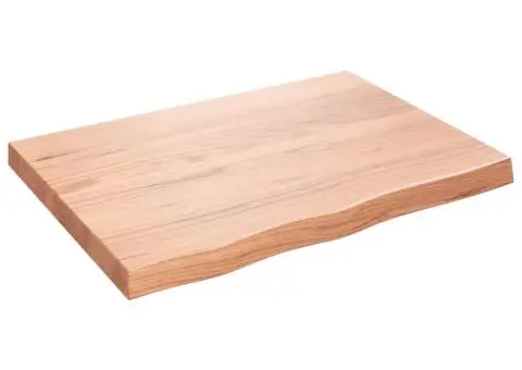 Blat de masă maro 80x60x(2-6) cm, lemn masiv stejar tratat - 2/5