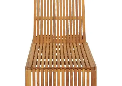 Șezlong cu pernă, lemn masiv de acacia - 3/5