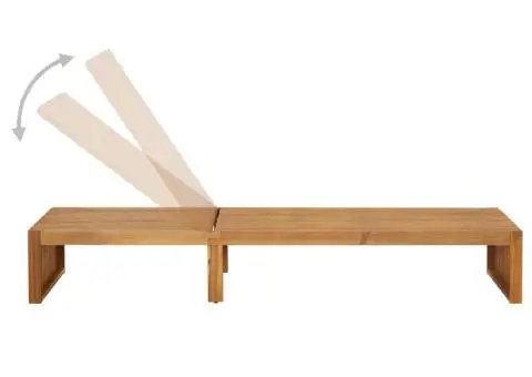 Șezlong cu pernă, lemn masiv de acacia - 5/5