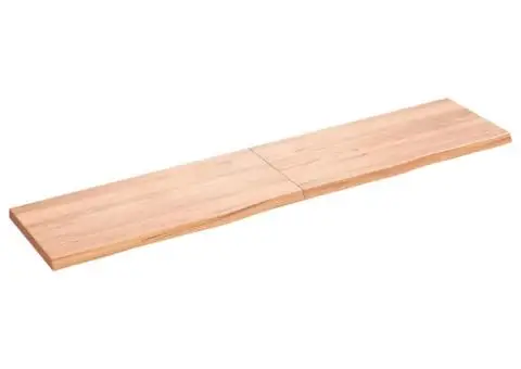 Blat de masă maro 180x40x(2-4) cm, lemn masiv stejar tratat - 2/5