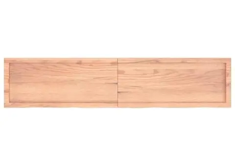 Blat de masă maro 180x40x(2-4) cm, lemn masiv stejar tratat - 4/5