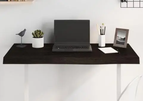 Blat de masă maro 100x40x(2-6) cm, lemn masiv stejar tratat - 1/5