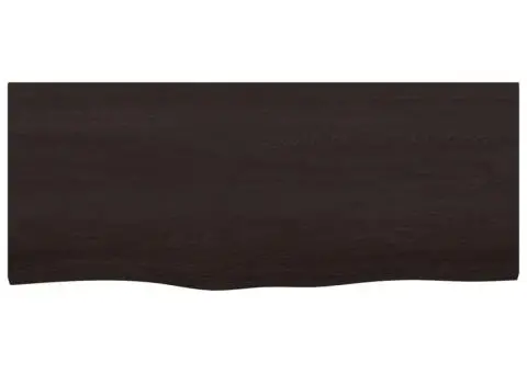 Blat de masă maro 100x40x(2-6) cm, lemn masiv stejar tratat - 3/5