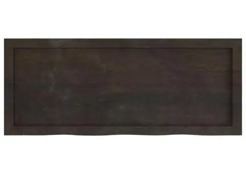 Blat de masă maro 100x40x(2-6) cm, lemn masiv stejar tratat - 4/5