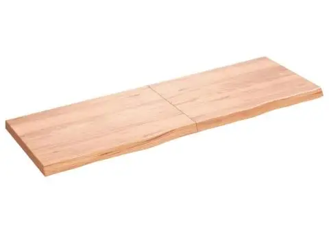 Blat de masă maro 180x60x(2-6) cm, lemn masiv stejar tratat - 2/5