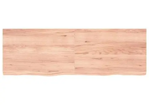 Blat de masă maro 180x60x(2-6) cm, lemn masiv stejar tratat - 3/5