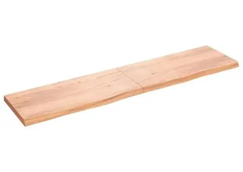 Blat de masă maro 220x50x(2-6) cm, lemn masiv stejar tratat - 1/5